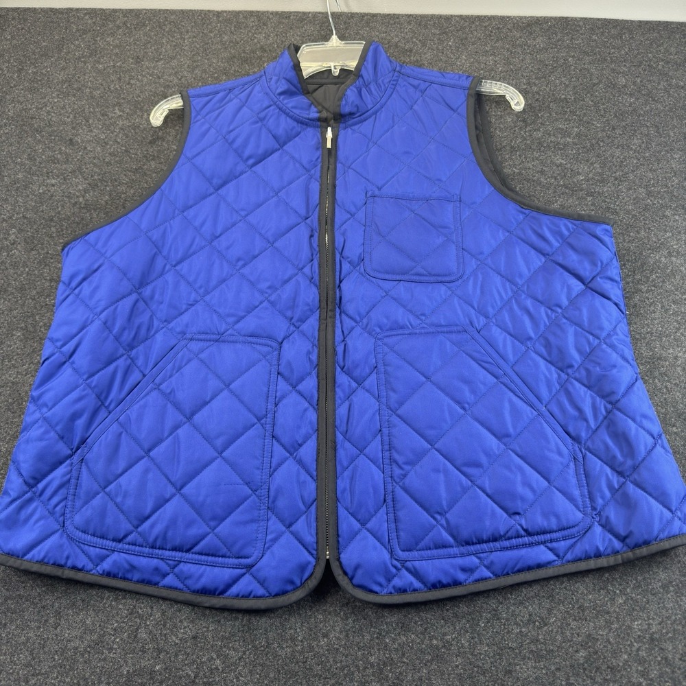 Lauren Ralph Lauren Women's Reversible Quilted‎ Vest Full Zip Pockets 2X
